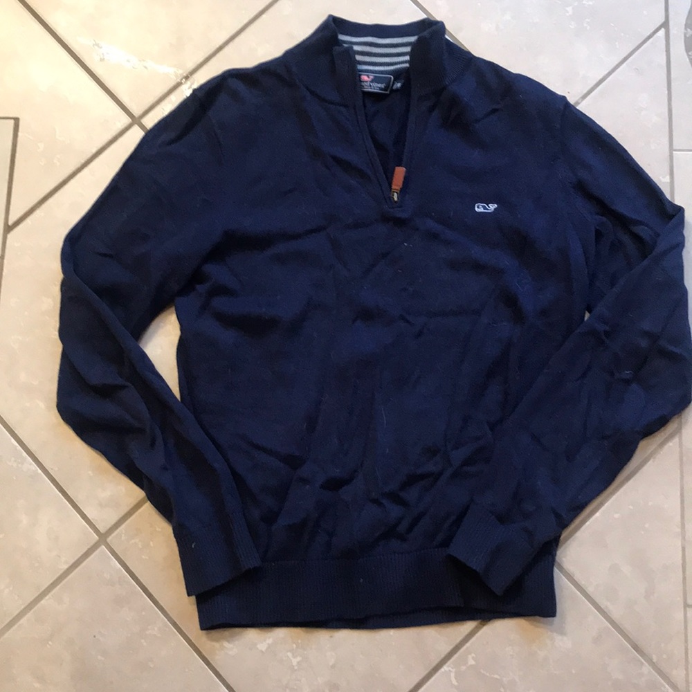 Vineyard Vines nautical leather sweater XS